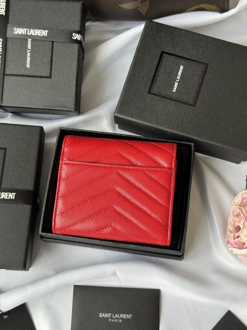 Alternative view of Saint Laurent Red Compact Leather Wallet 288