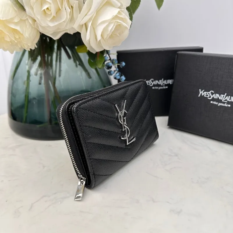 Alternative view of YSL Black Compact Zip Wallet 290