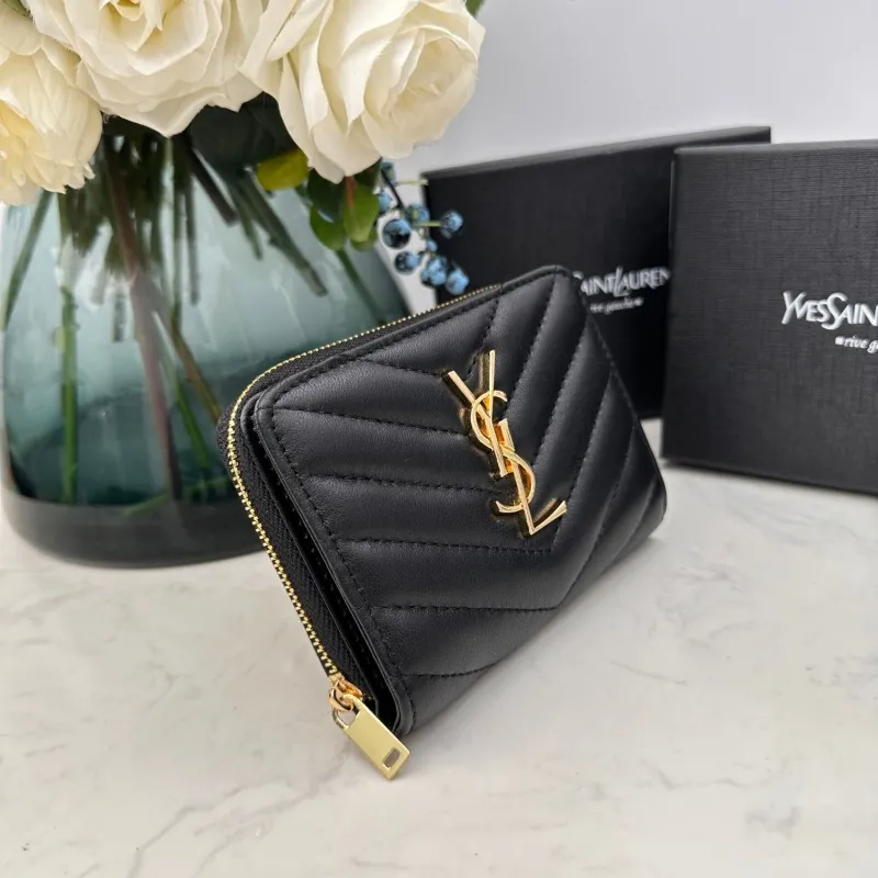 Alternative view of YSL Black Quilted Zip Wallet 291