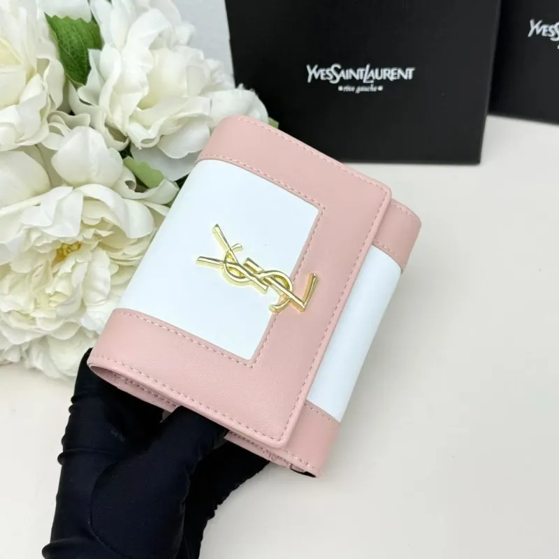 YSL Pink White Compact Wallet 293 - Image 3