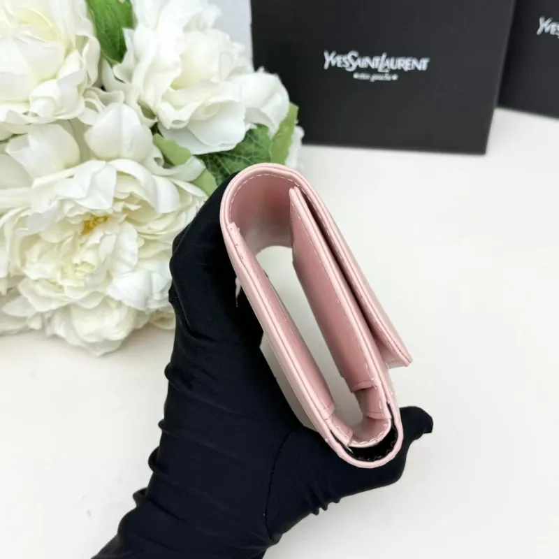 YSL Pink White Compact Wallet 293 - Image 5