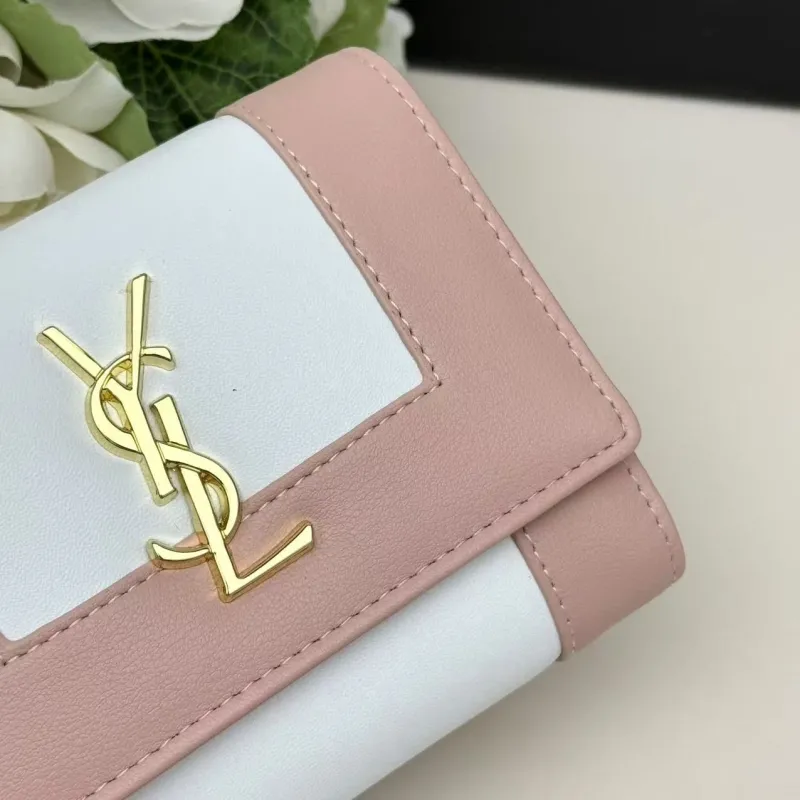 YSL Pink White Compact Wallet 293 - Image 6