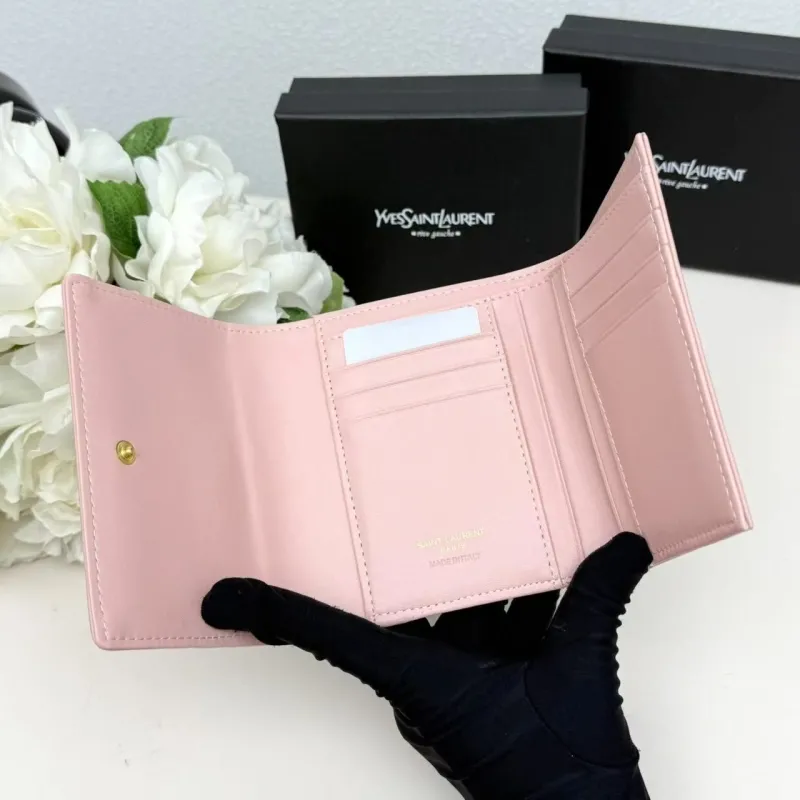 YSL Pink White Compact Wallet 293 - Image 7