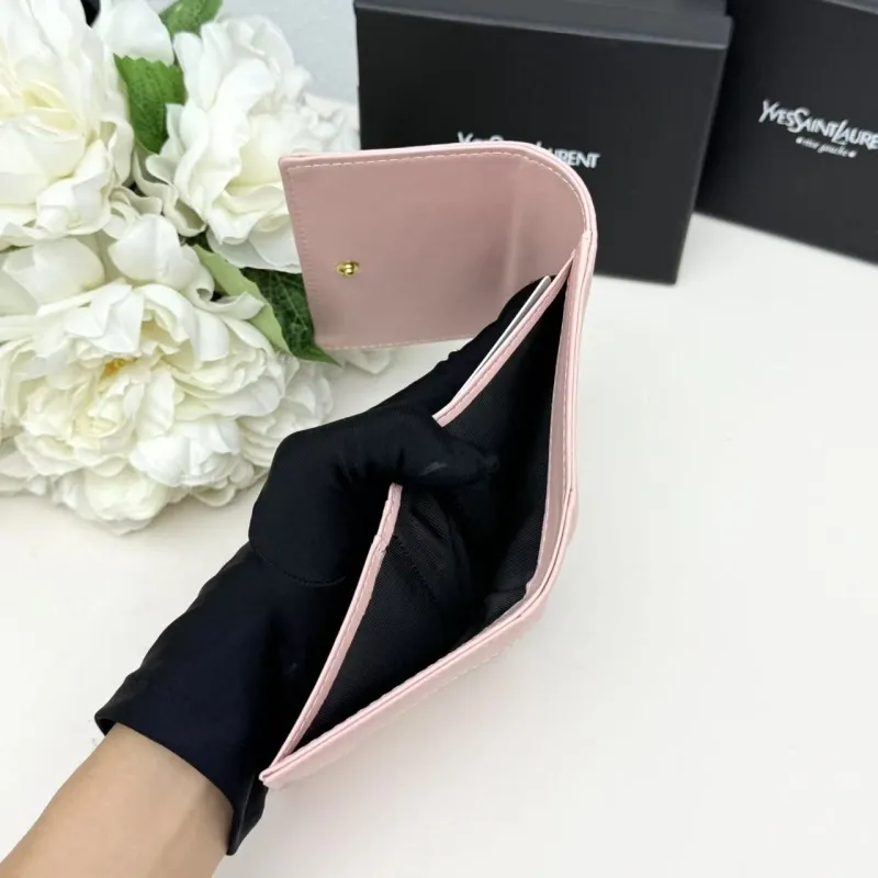 YSL Pink White Compact Wallet 293 - Image 8