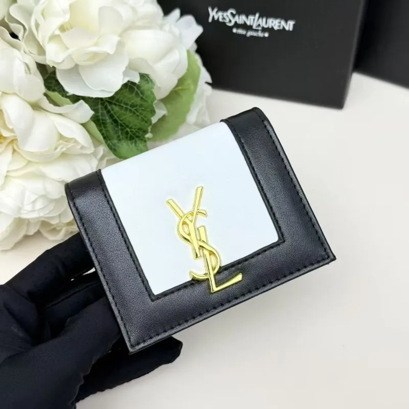 Alternative view of YSL Black White Leather Wallet 297