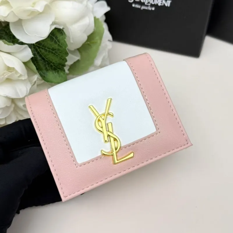 Alternative view of YSL Pink White Bifold Wallet 298