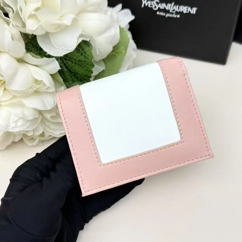 YSL Pink White Bifold Wallet 298 - Image 4