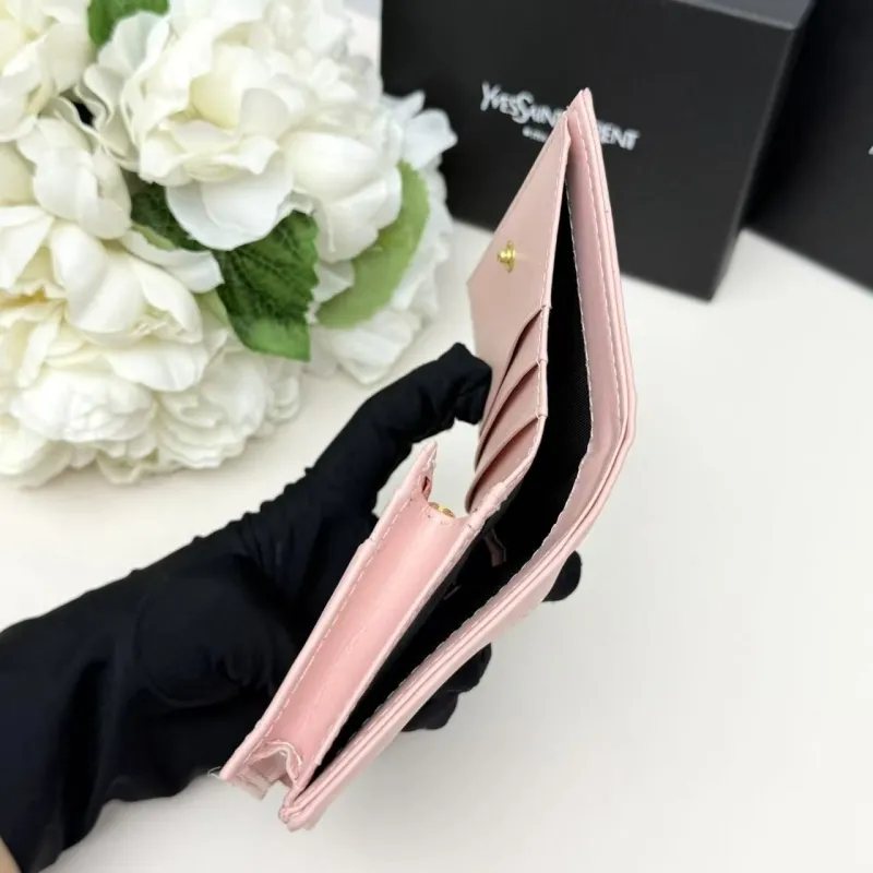 YSL Pink White Bifold Wallet 298 - Image 7