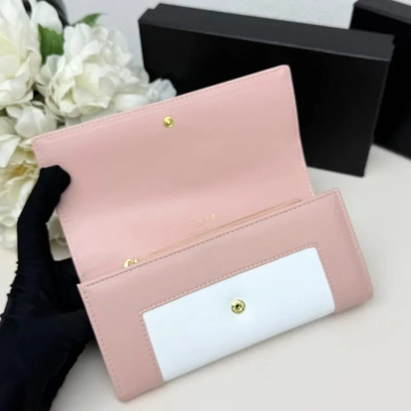 YSL Pink White Leather Long Wallet 299 - Image 7