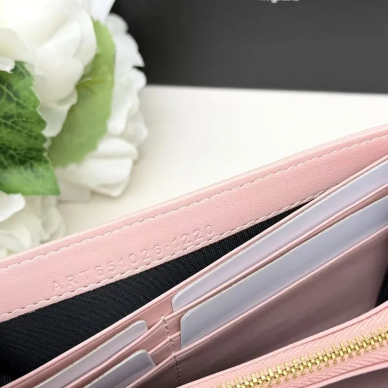 YSL Pink White Leather Long Wallet 299 - Image 9