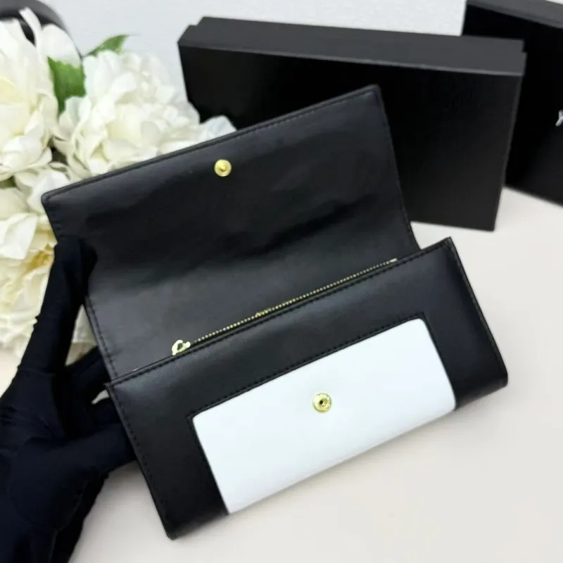 YSL Black White Leather Long Wallet - Image 7