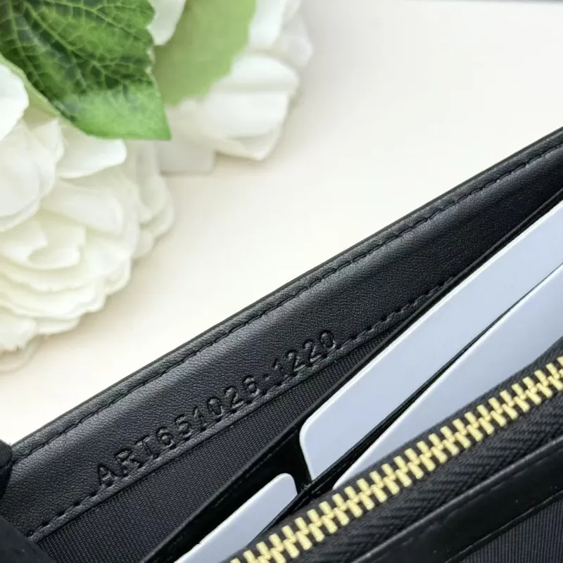 YSL Black White Leather Long Wallet - Image 9