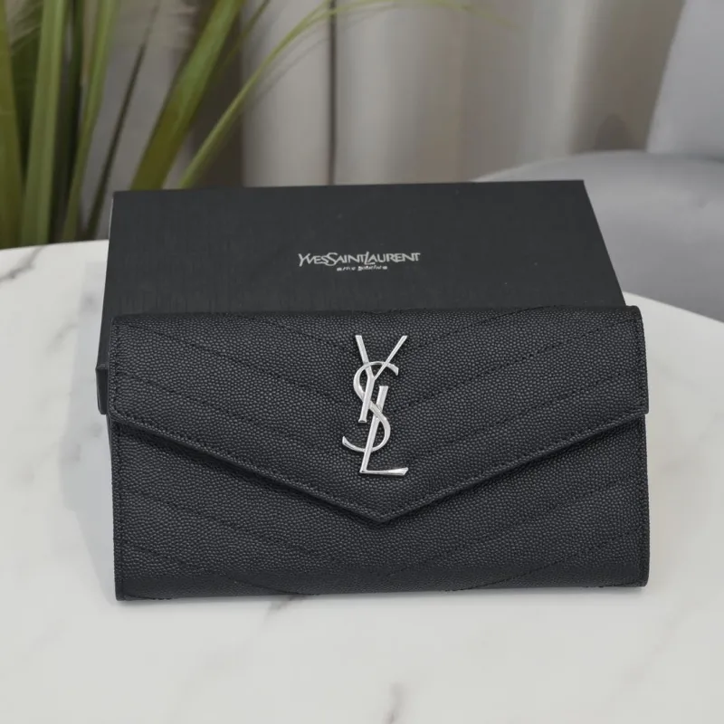 Yves Saint Laurent Black Long Wallet 302