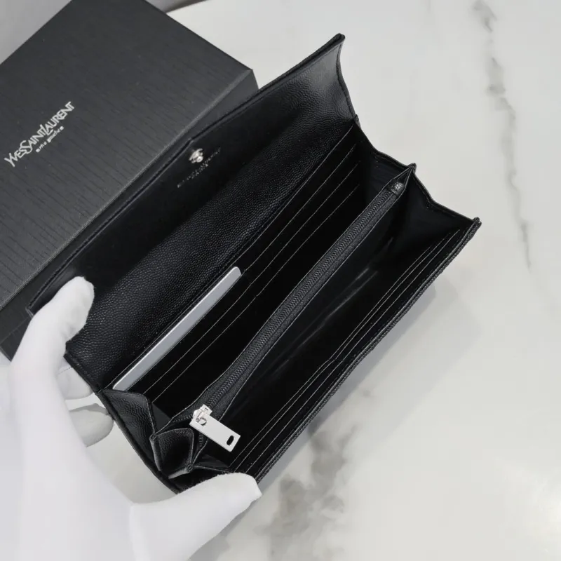 Yves Saint Laurent Black Long Wallet 302 - Image 8