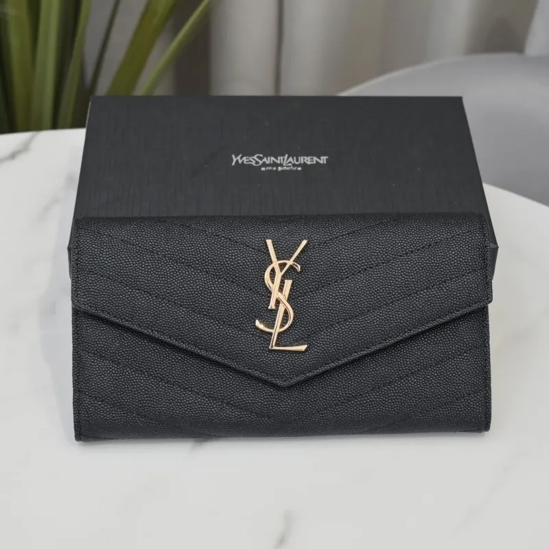 YSL Black Long Wallet 303
