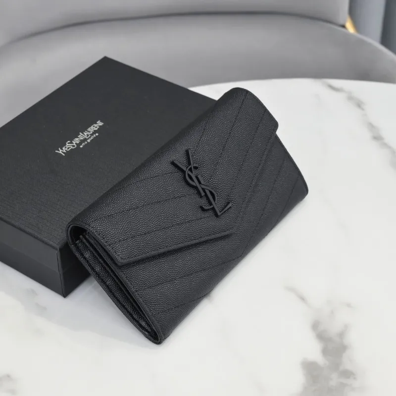 Alternative view of YSL Black Long Wallet 304