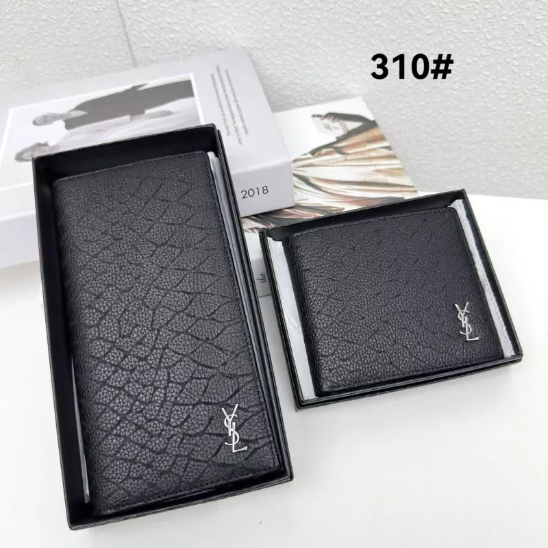 YSL Black Leather Wallets Set 310