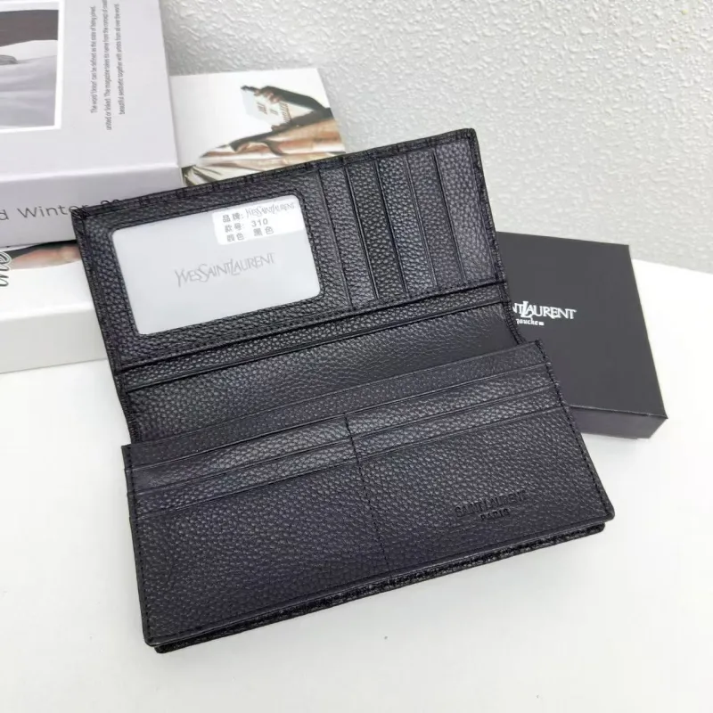 YSL Black Leather Wallets Set 310 - Image 6