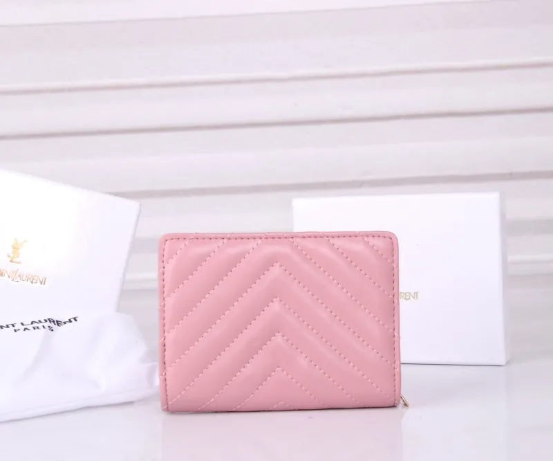 YSL Pink Leather Wallet 307 - Image 4