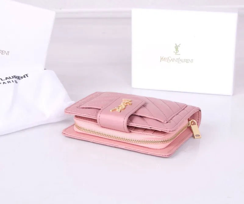 YSL Pink Leather Wallet 307 - Image 5