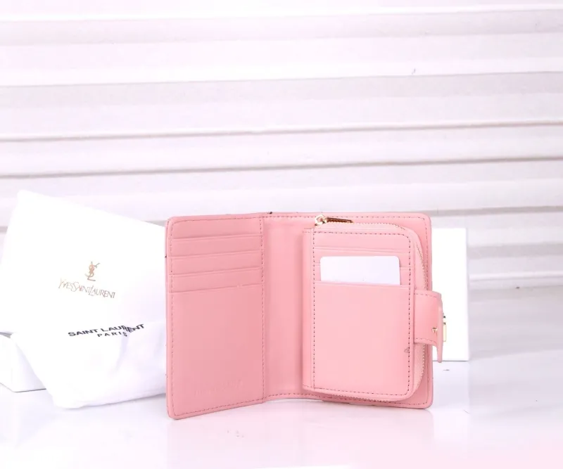 YSL Pink Leather Wallet 307 - Image 7