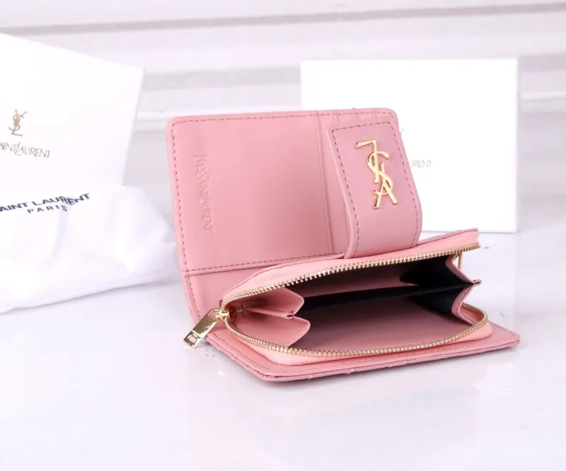 YSL Pink Leather Wallet 307 - Image 8