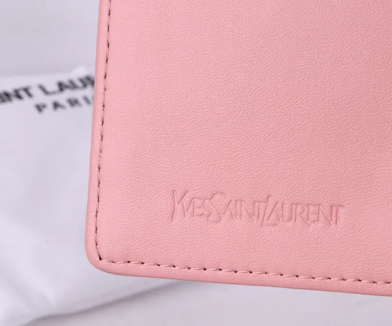 YSL Pink Leather Wallet 307 - Image 9