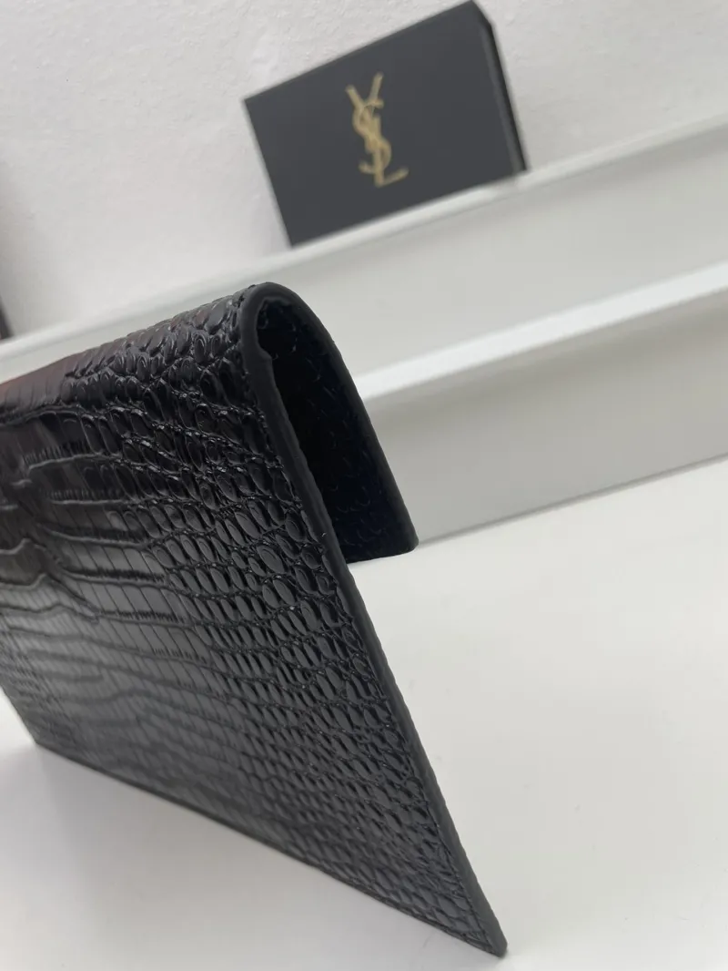 YSL Black Crocodile Leather Clutch Bag S08025 27cm - Image 6