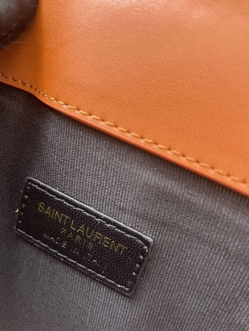 YSL S08025 Beige Brown Canvas Leather Clutch Bag - Image 8