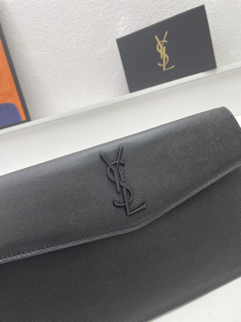YSL Black Caviar Leather Clutch S08025 27cm - Image 3