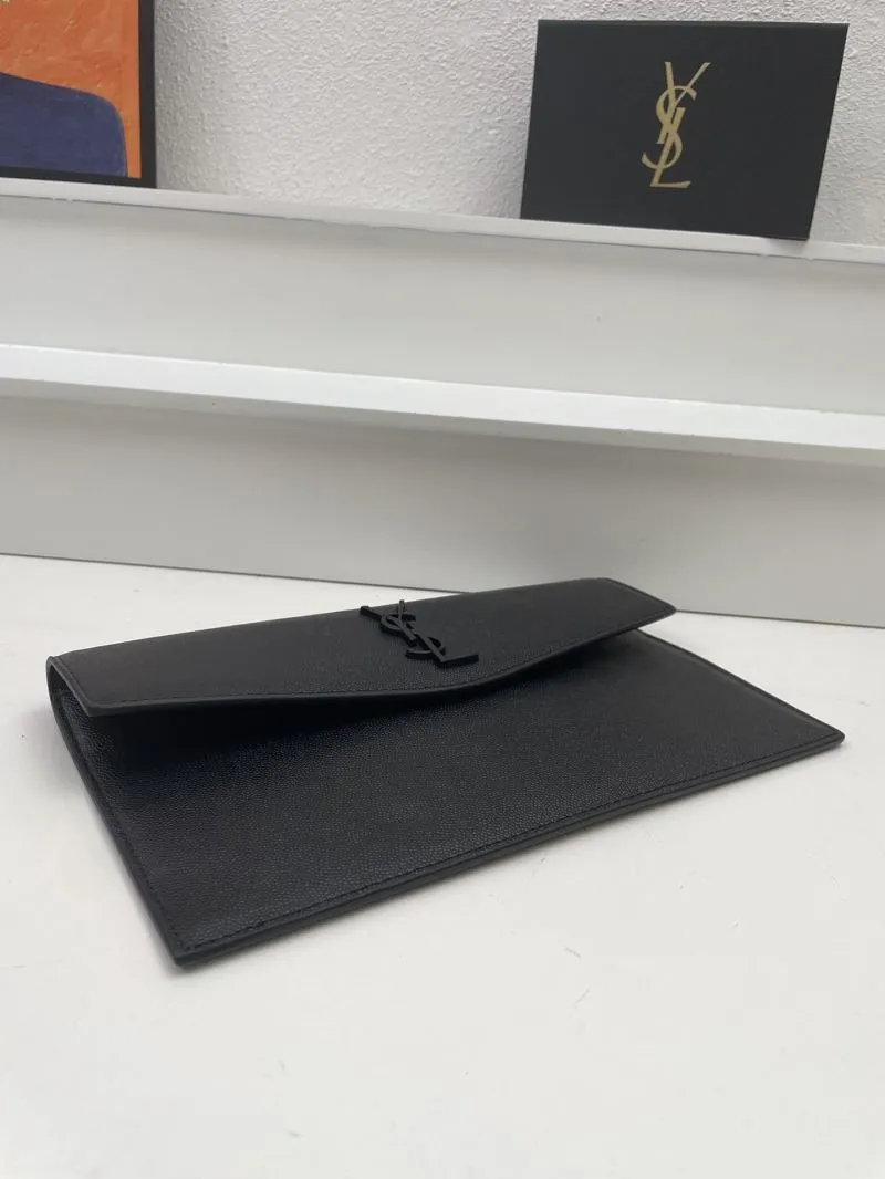 YSL Black Caviar Leather Clutch S08025 27cm - Image 4
