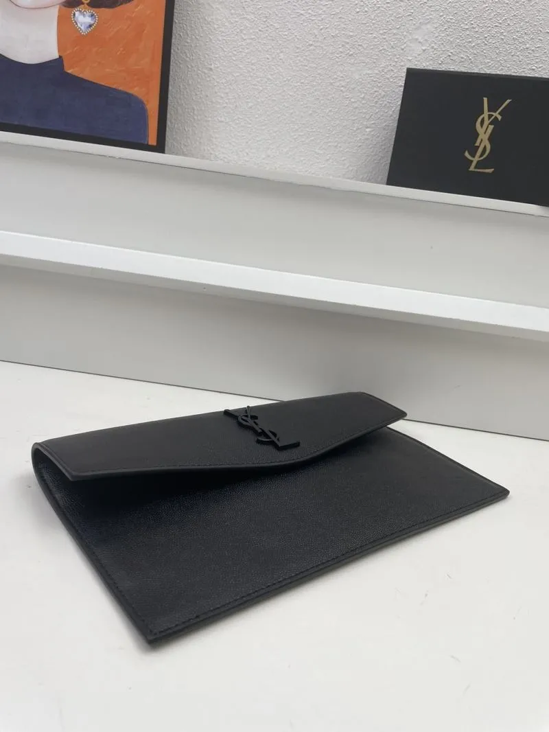 YSL Black Caviar Leather Clutch S08025 27cm - Image 6