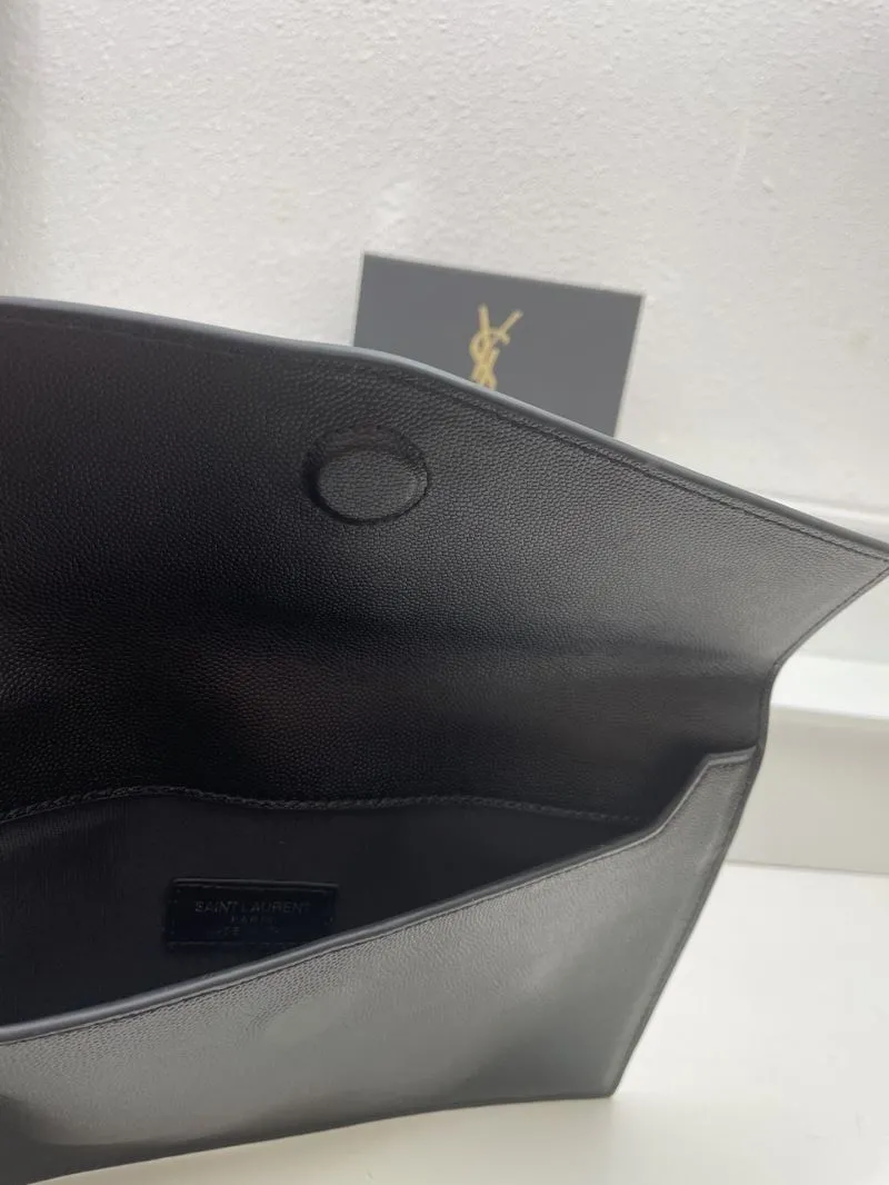 YSL Black Caviar Leather Clutch S08025 27cm - Image 8