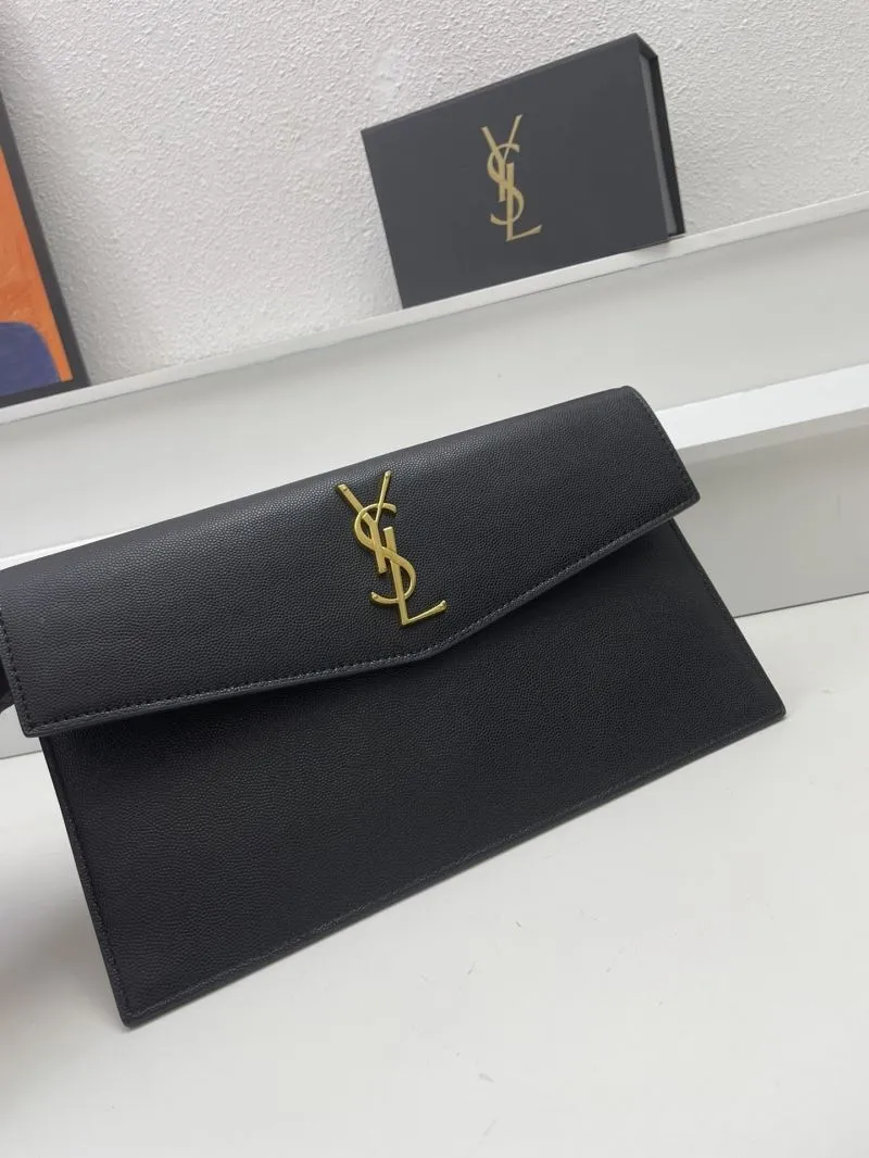 Alternative view of YSL Black Leather Clutch S08025 27cm