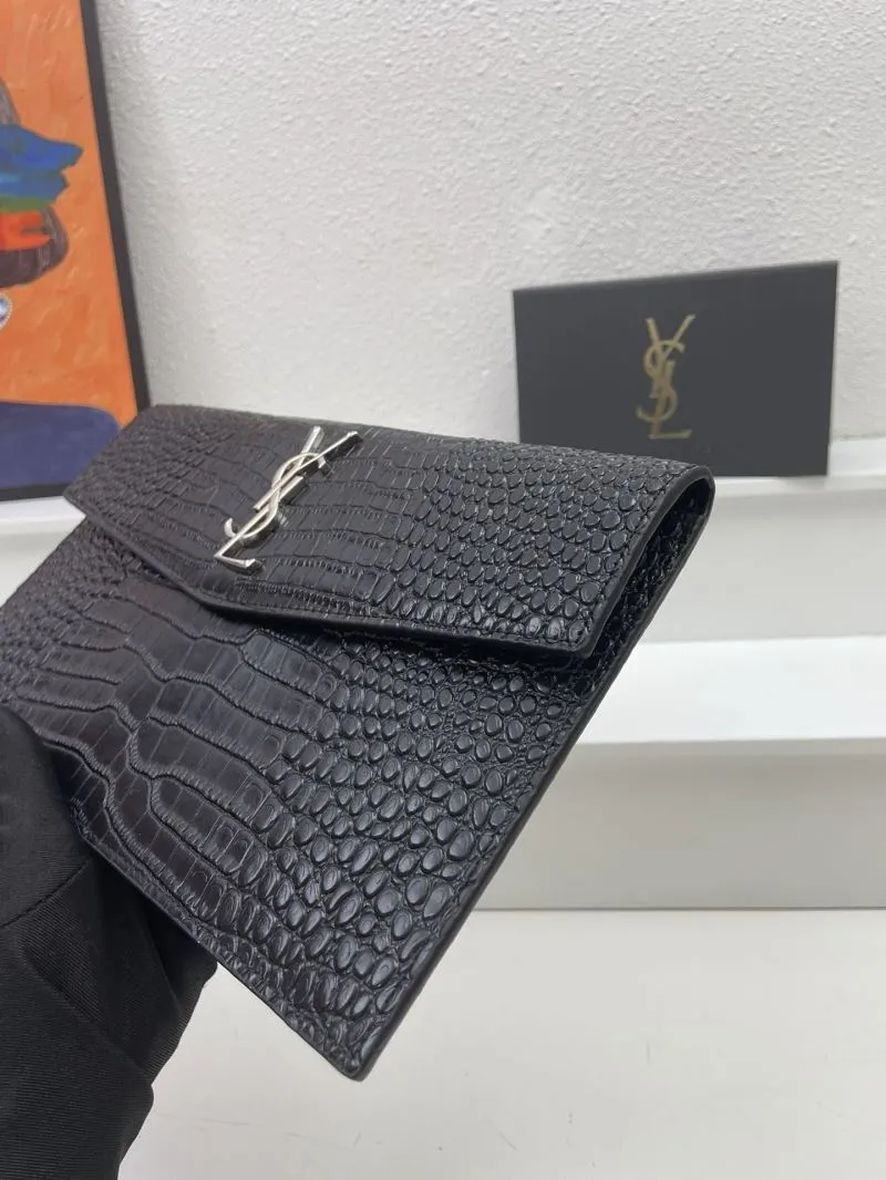 YSL Black Crocodile Leather Clutch Bag 27cm S08025 - Image 5