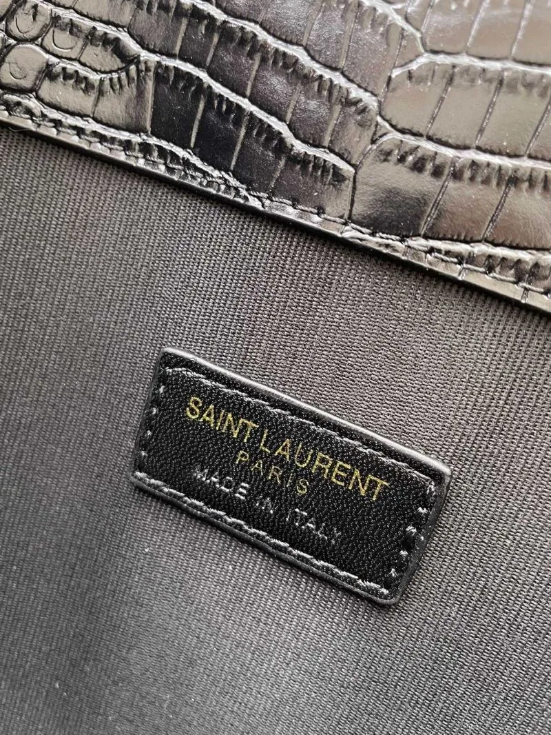 YSL Black Crocodile Leather Clutch Bag S08025 27cm - Image 6