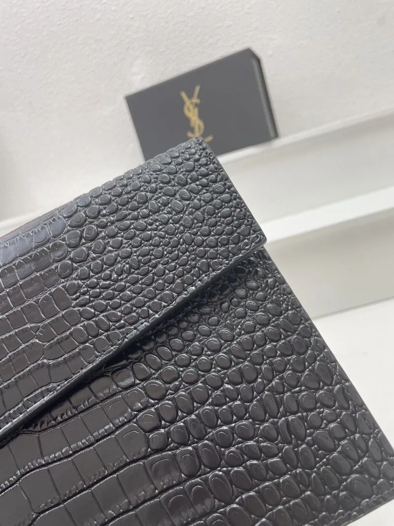 YSL Black Crocodile Leather Clutch Bag 27cm S08025 - Image 3