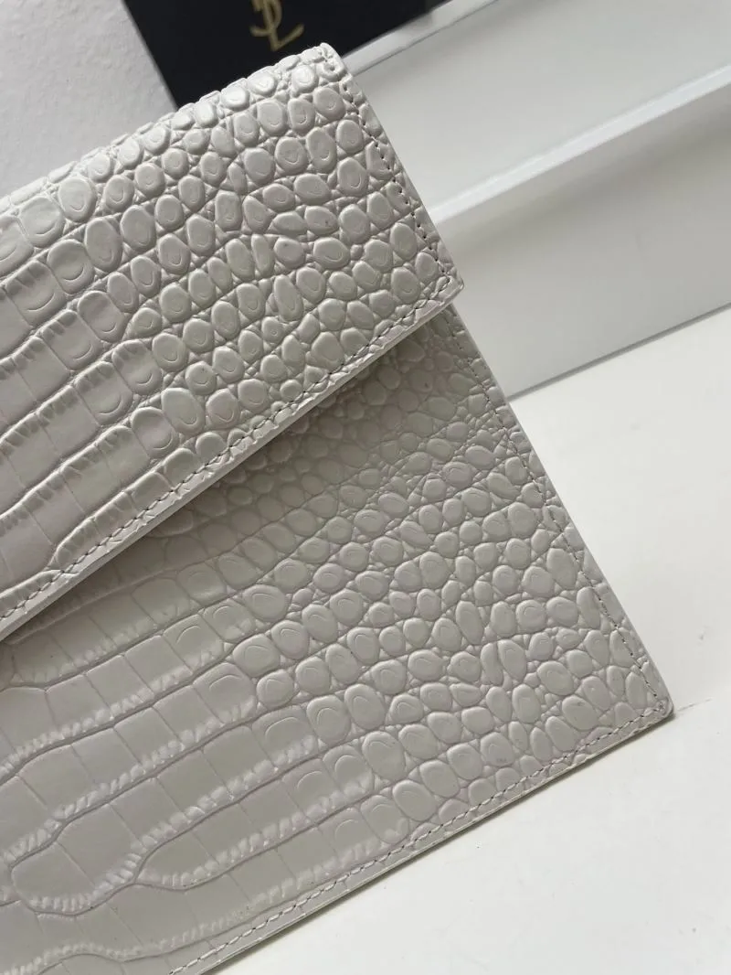 YSL White Crocodile Leather Clutch S08025 27cm - Image 5