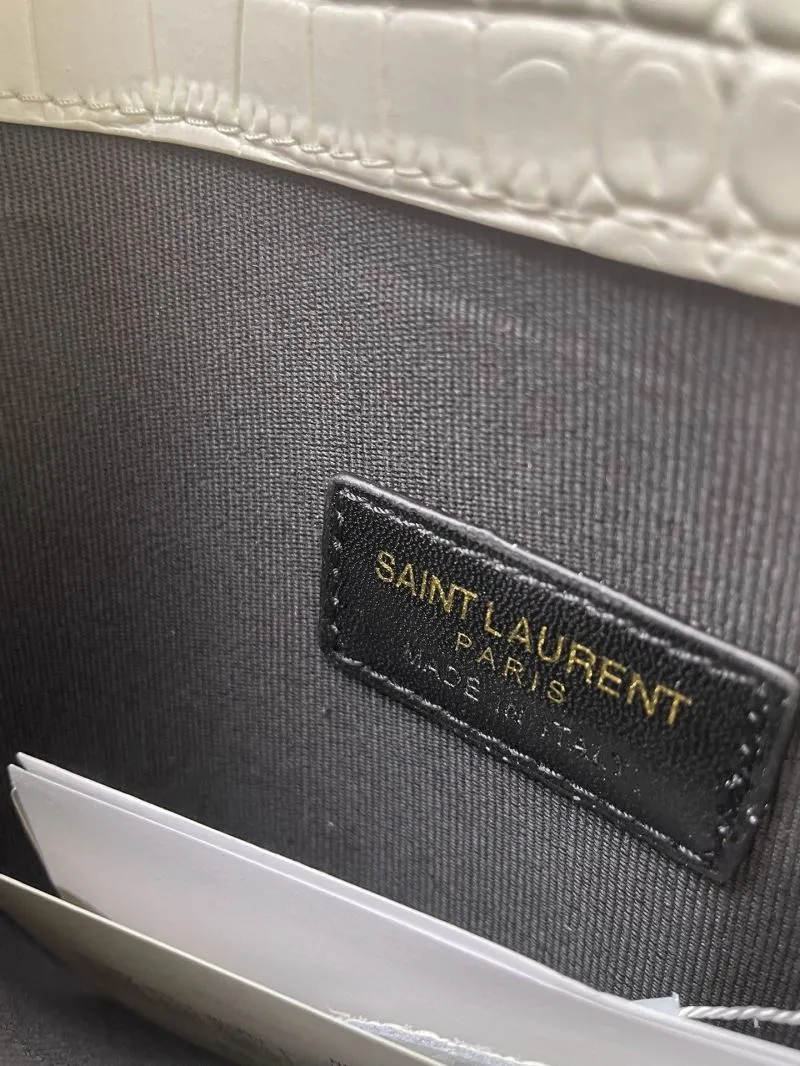 YSL White Crocodile Leather Clutch S08025 27cm - Image 8