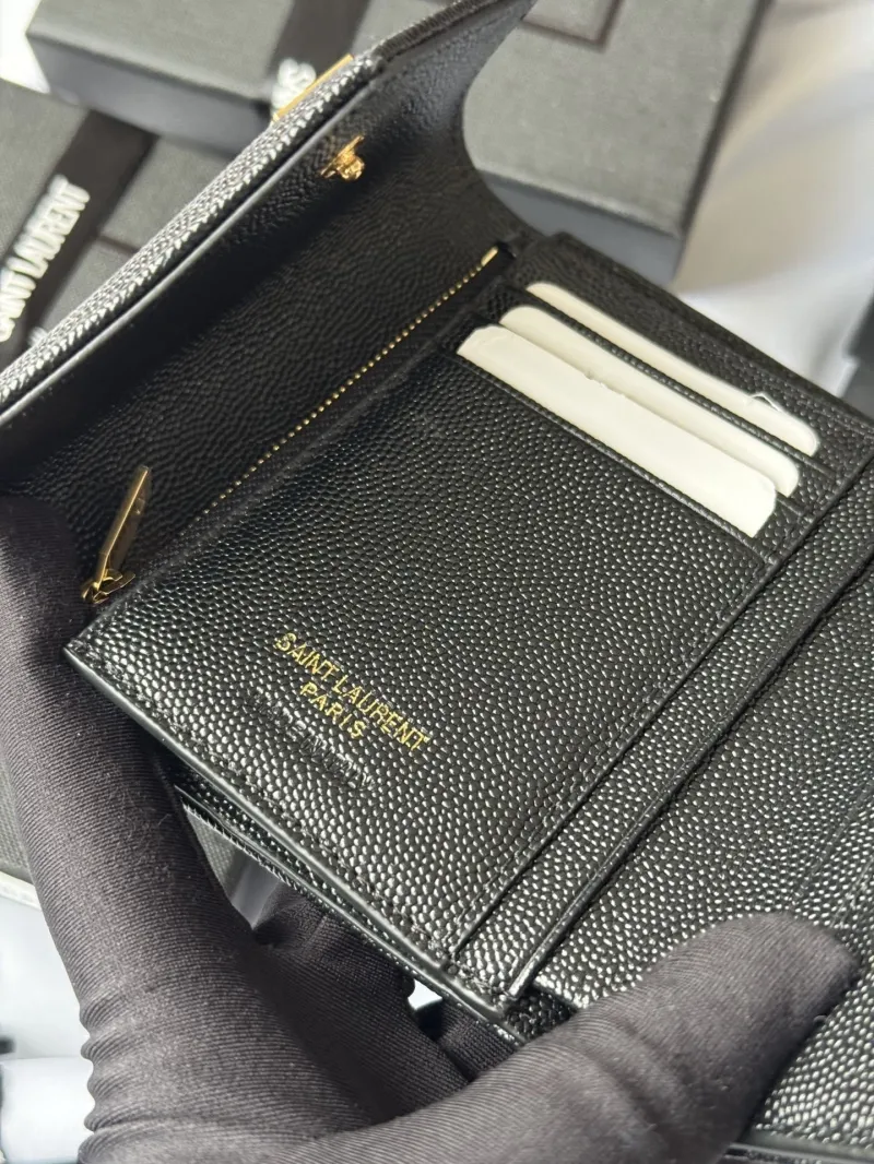 Saint Laurent Black Quilted Leather Wallet - Image 6