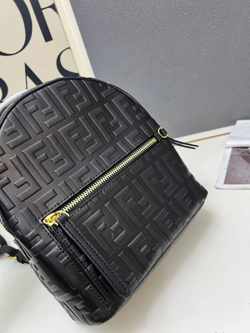 Fendi Black FF Monogram Backpack TTSZ038 Size 25-21-10 - Image 5