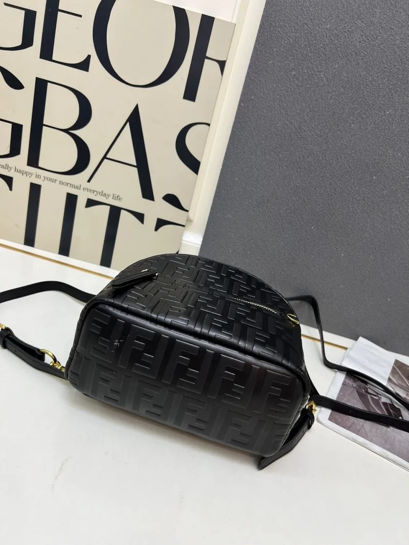 Fendi Black FF Monogram Backpack TTSZ038 Size 25-21-10 - Image 7