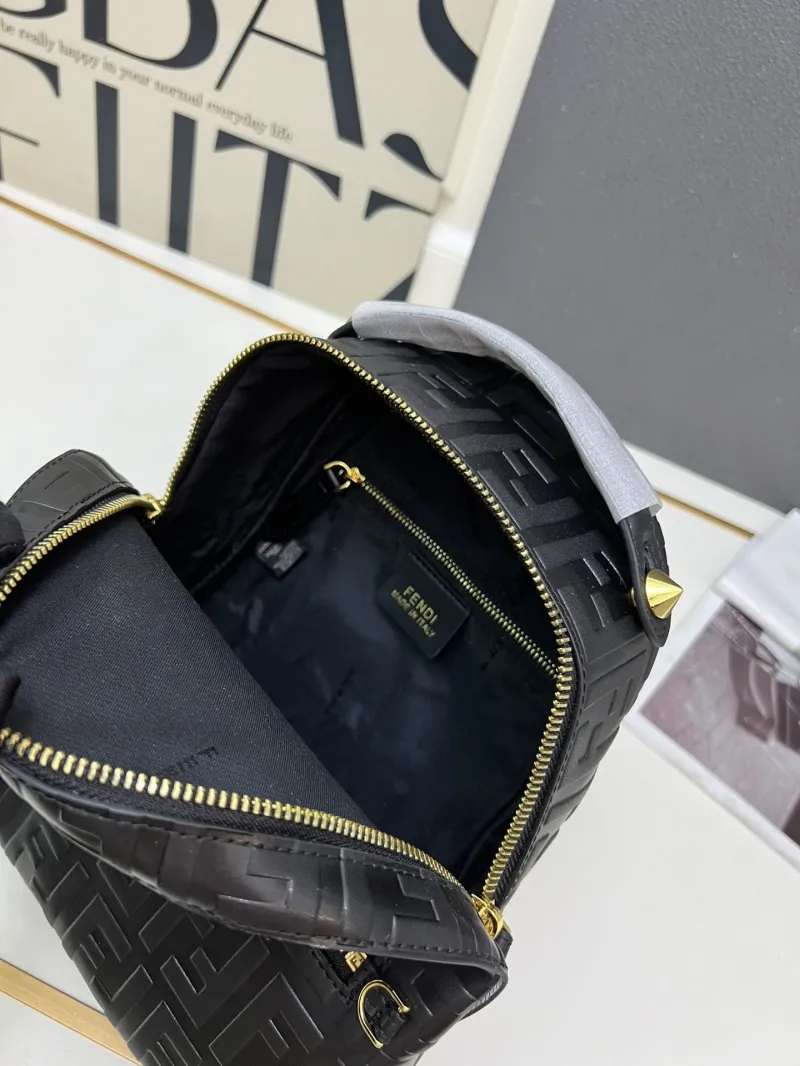 Fendi Black FF Monogram Backpack TTSZ038 Size 25-21-10 - Image 8