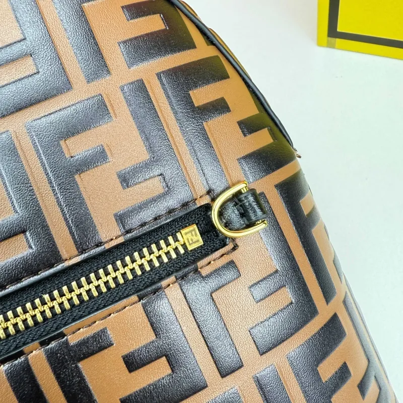 Fendi Brown FF Monogram Backpack - Image 6