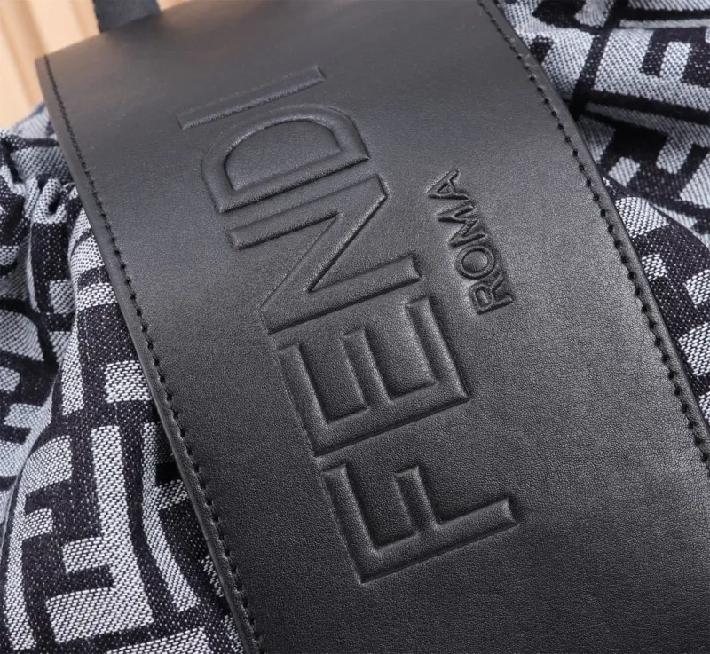 Fendi FF Monogram Black Gray Backpack - Image 5