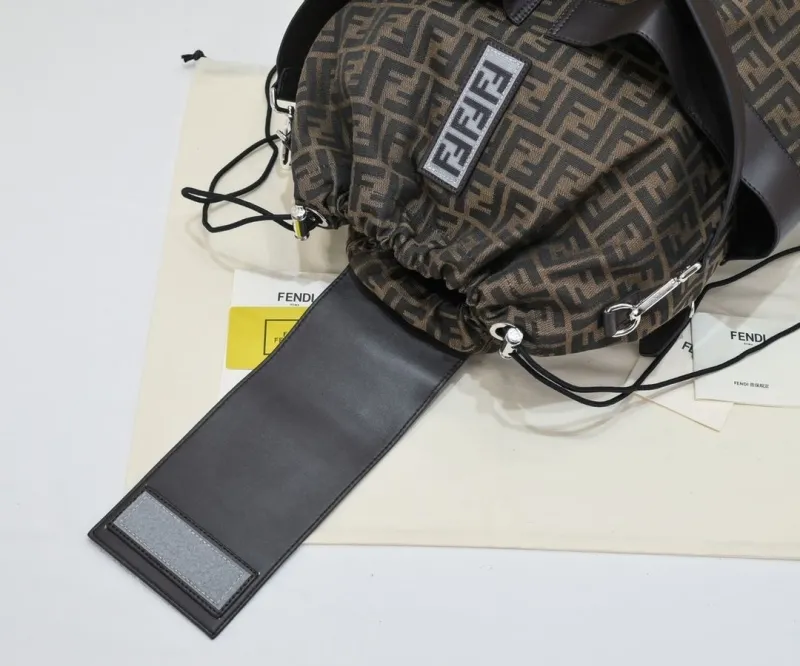 Fendi Brown FF Monogram Backpack - Image 4