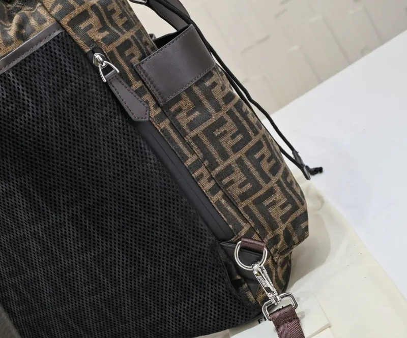 Fendi Brown FF Monogram Backpack - Image 5