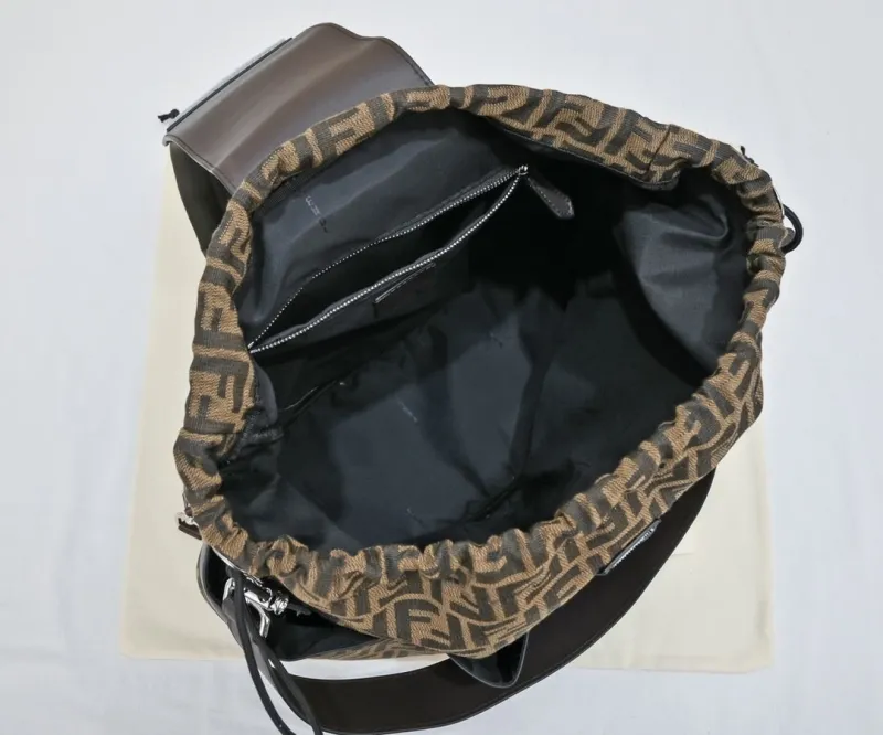 Fendi Brown FF Monogram Backpack - Image 9