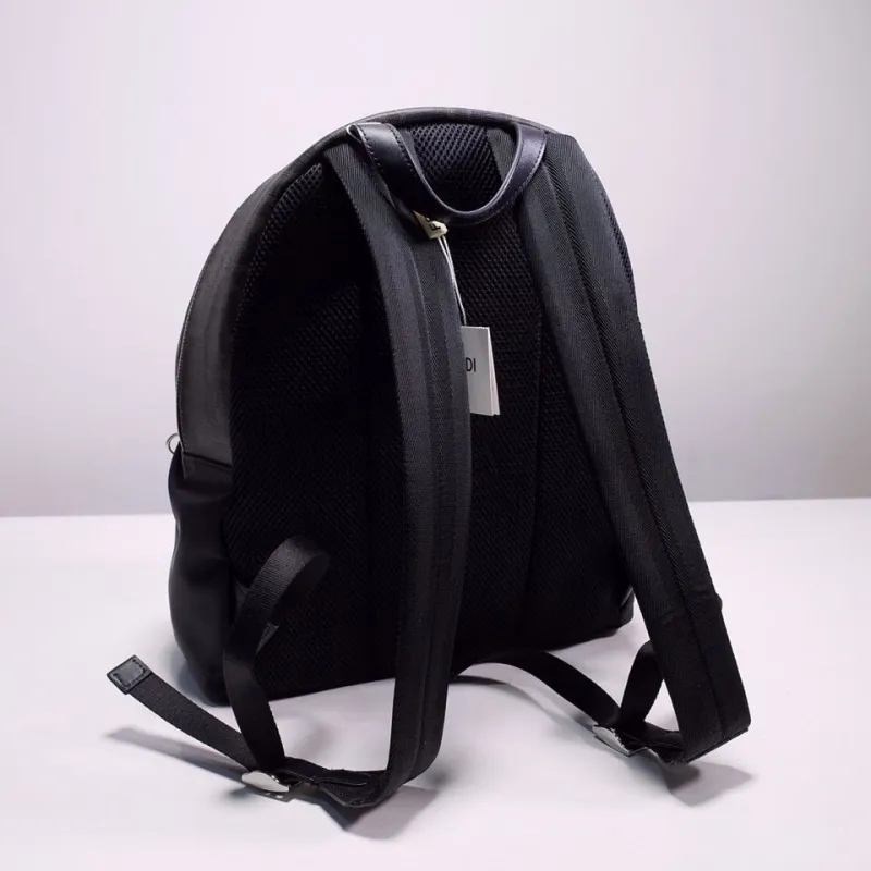 Fendi FF Monogram Black Red Stripe Backpack - Image 3
