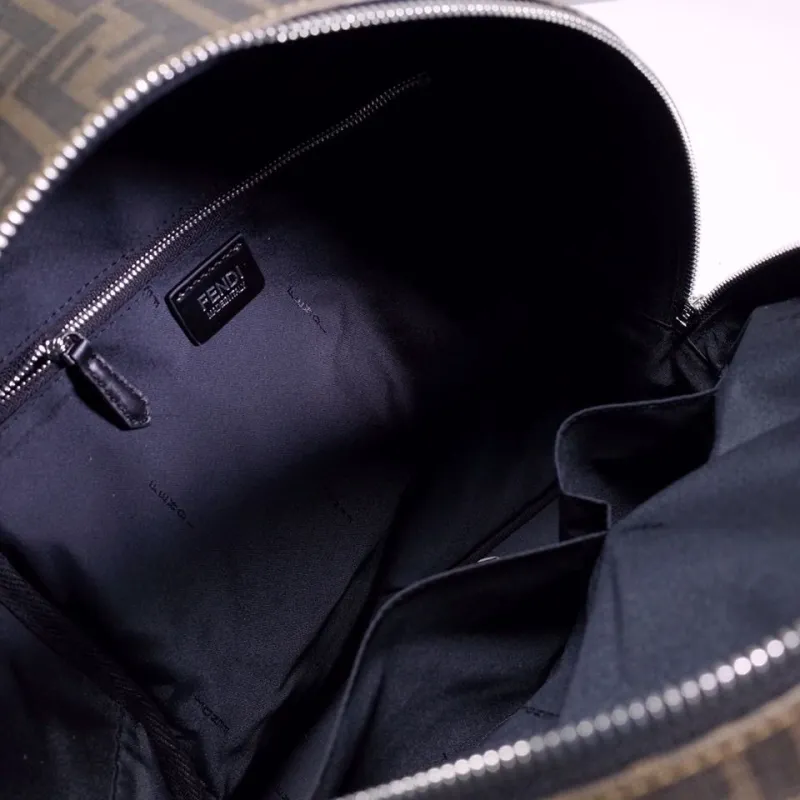 Fendi FF Monogram Black Red Stripe Backpack - Image 8